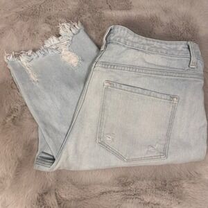 Flying Monkey Distressed Ripped Cropped Jeans Light Wash Size 31 Women's